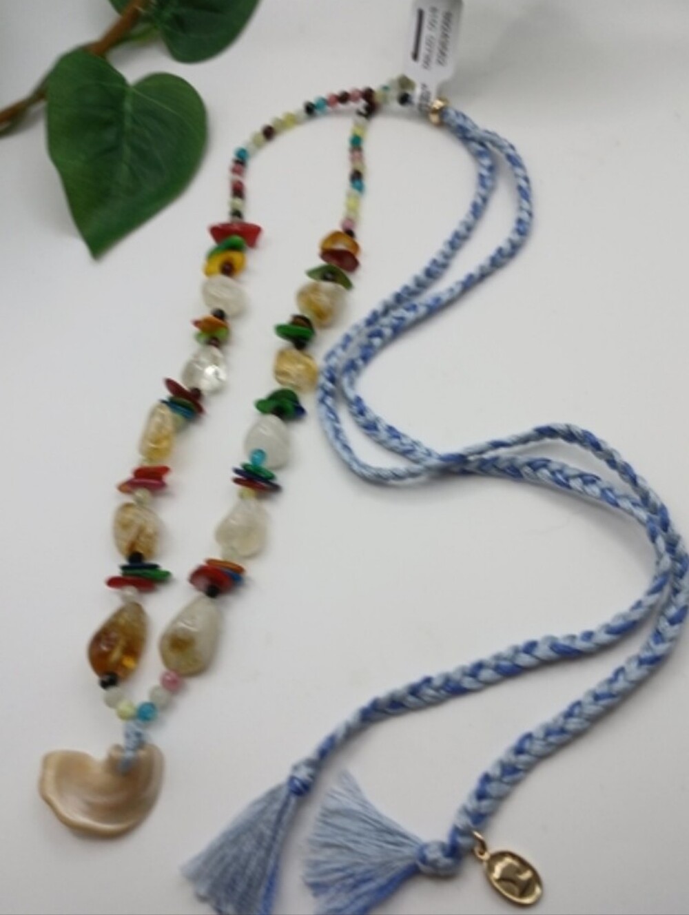 Free People Ariana Ost Bohemian Beach Washed Ashore Pendant Strand Necklace NWT